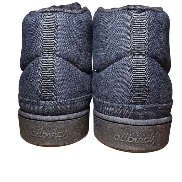 Allbirds Canvas Pacer Mid Mens Sneakers Triple Black Lace Up Size 10 worn 1x - Picture 5 of 8